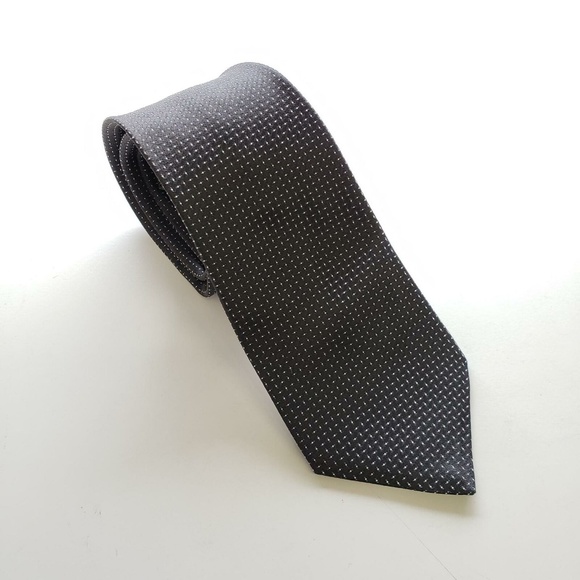 Christian Dior Navy and Silver Polka Dots Silk Tie - Picture 1 of 3